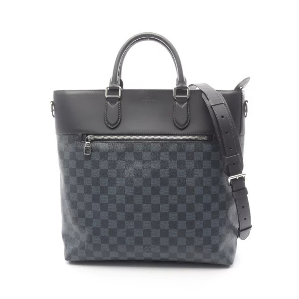 Louis Vuitton Newport Tote Bag Canvas Leather Damier Cobalt Blue Navy Blue Black